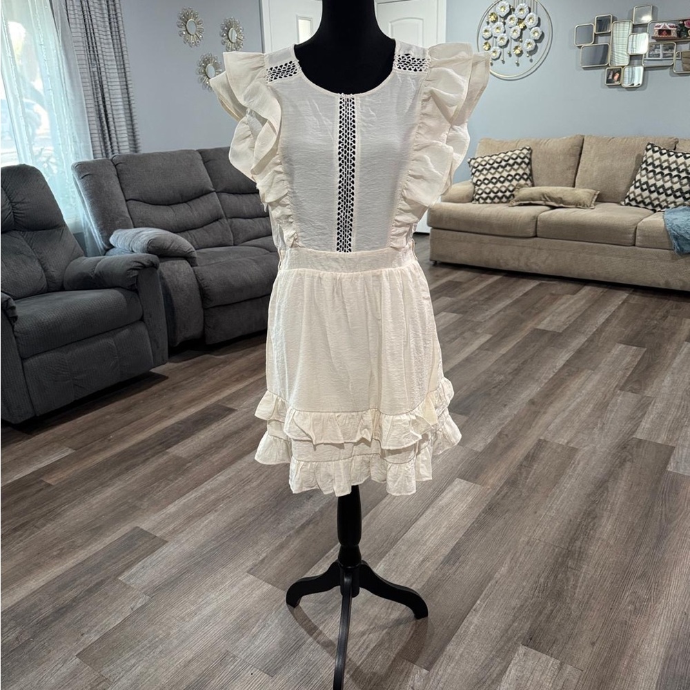 FAVLUX Cream Asymmetrical Dress